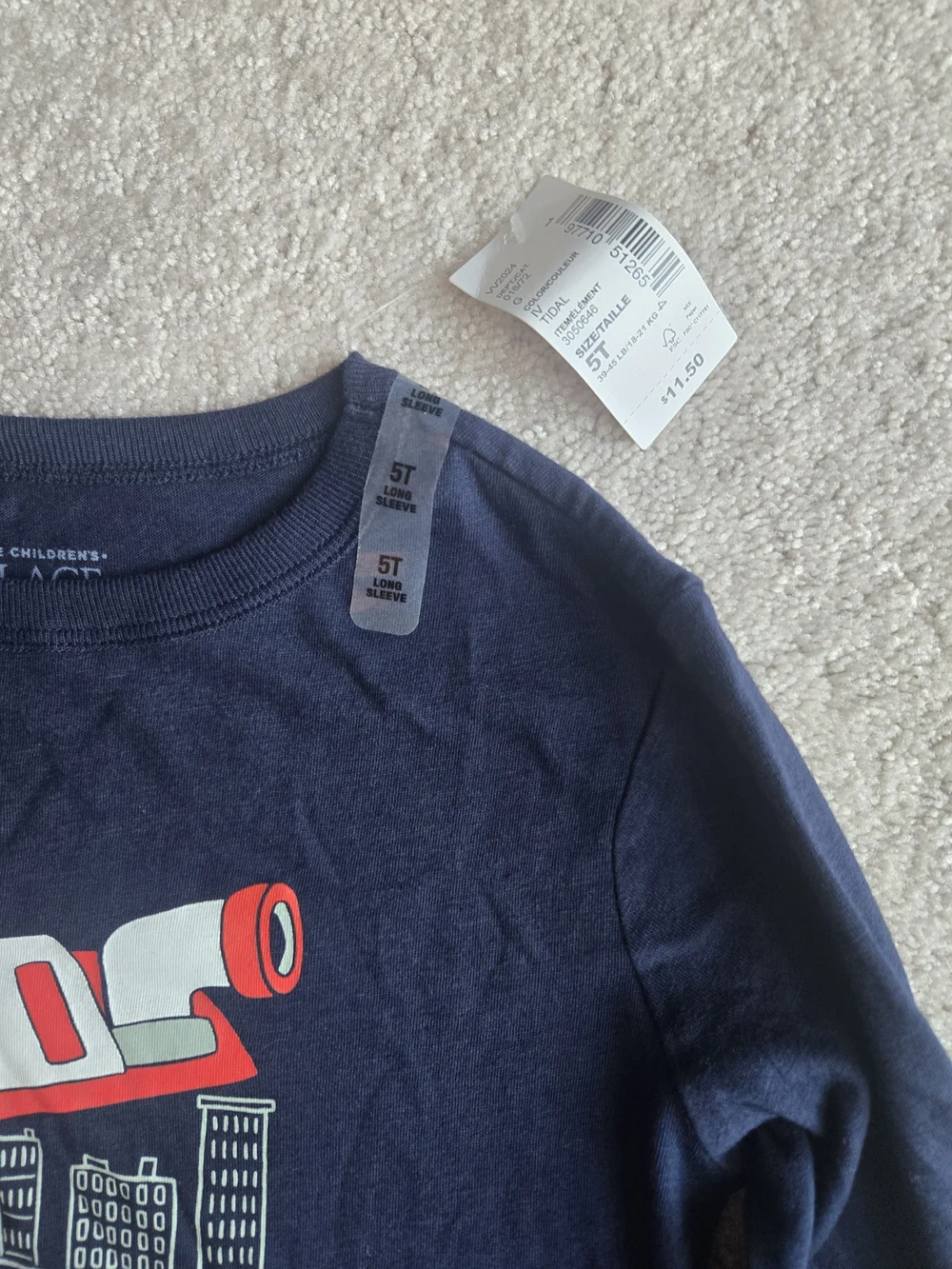 The Children's Place Navy Long-Sleeve Fire Truck Tee
